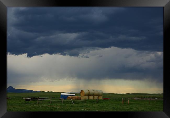 Stormy skies, Montana Framed Print by Claudio Del Luongo