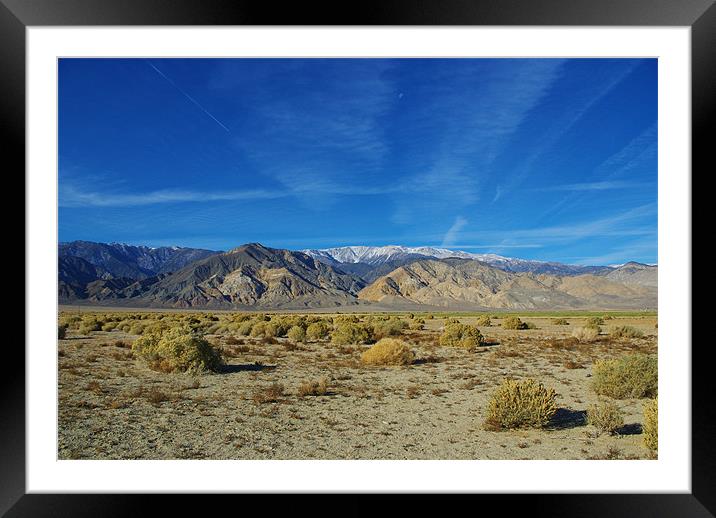High desert and White Mountains, Nevada Framed Mounted Print by Claudio Del Luongo