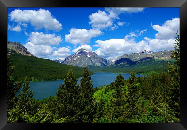 Lower Two Medicine Lake, Montana Framed Print by Claudio Del Luongo