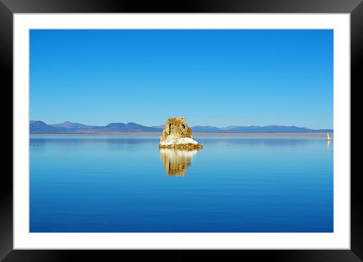 Tufa island, Mono Lake, California Framed Mounted Print by Claudio Del Luongo