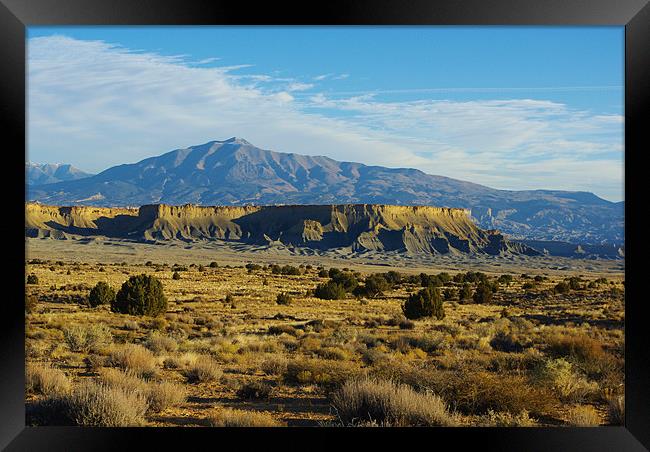 Waterpocket Fold with Henry Mountains, Utah Framed Print by Claudio Del Luongo