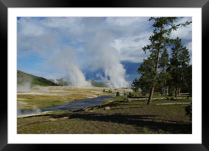 Yellowstone impression Framed Mounted Print by Claudio Del Luongo