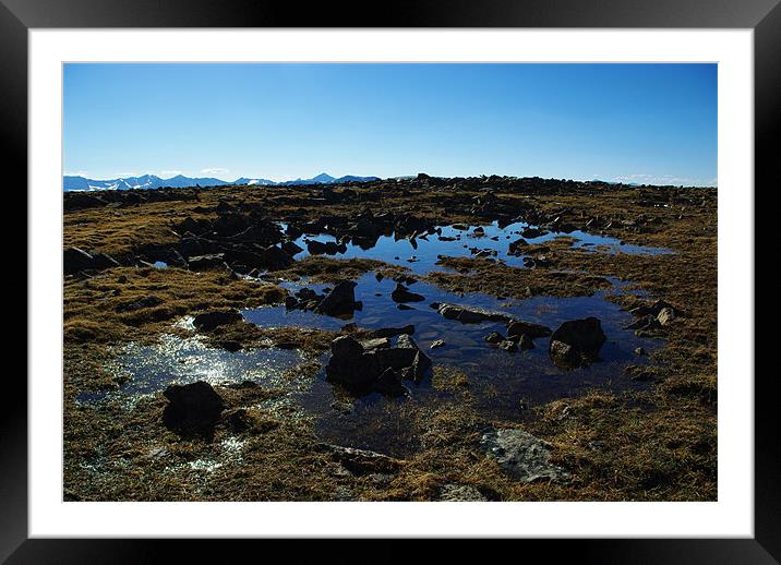 High mountain pond, Colorado Framed Mounted Print by Claudio Del Luongo
