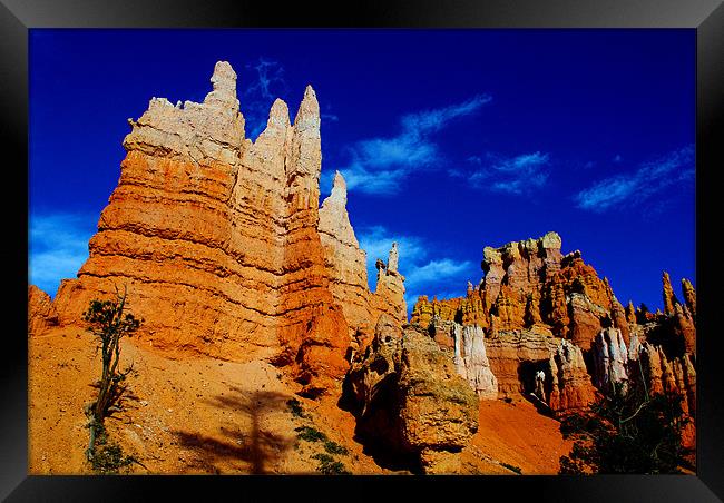 Beautiful rock towers, Bryce Framed Print by Claudio Del Luongo