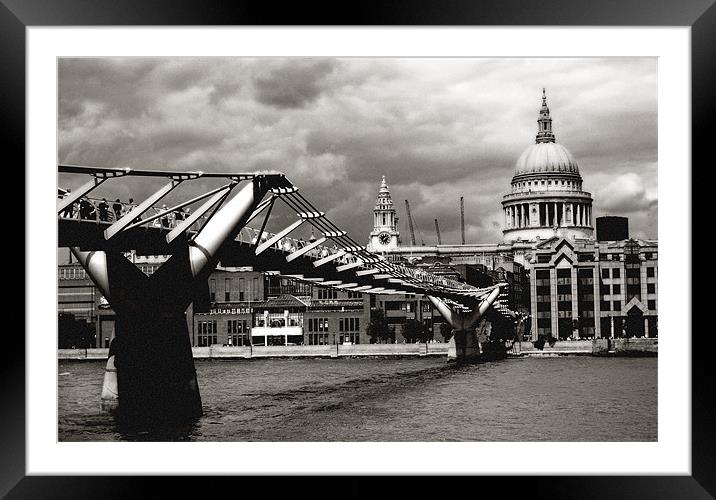 Millennium Bridge and St Paul Framed Mounted Print by Sophie Martin-Castex