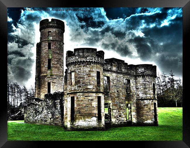Surreal Dramatic Eglinton Castle Framed Print by Chris Archer