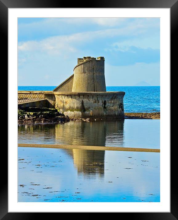 Reflective Ardrossan Watch Tower Framed Mounted Print by Chris Archer