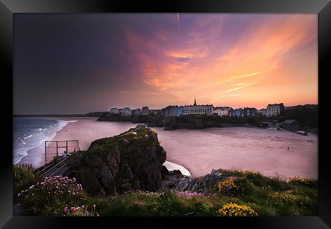 Tenby from St Catherines Framed Print by mark davis