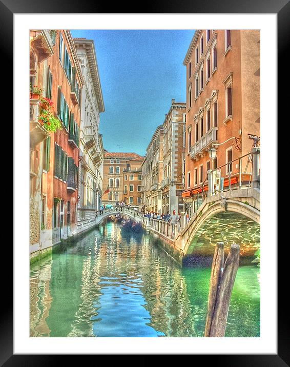 A Venitian Bridge Framed Mounted Print by Steve Duckworth