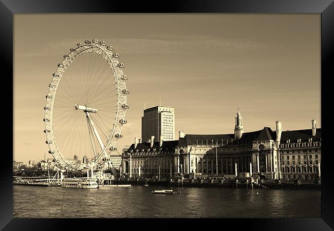 The London Eye Cityscape Framed Print by Paula Guy