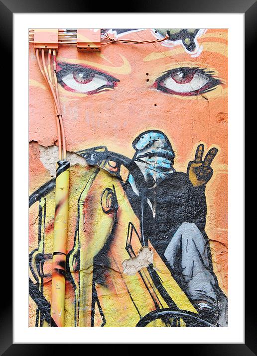 Graffiti Eyes Framed Mounted Print by Paula Guy