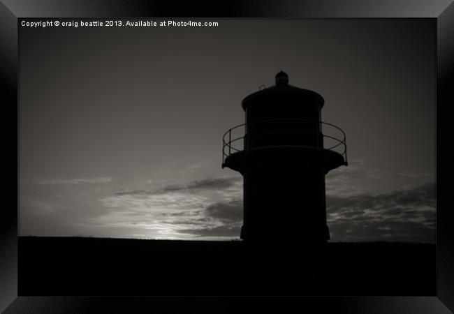 Arbroath Lighthouse at Dawn B&W Framed Print by craig beattie
