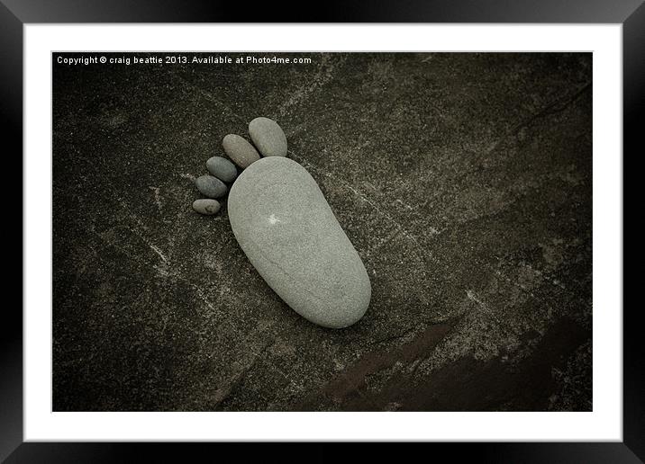 Pebble Footprint Framed Mounted Print by craig beattie