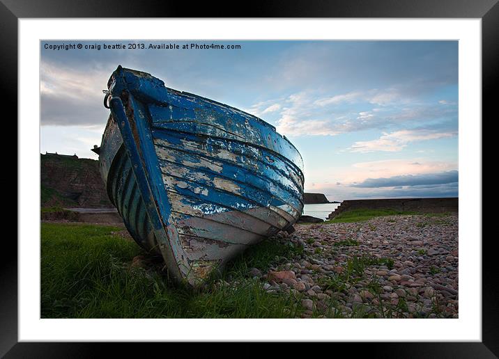 Auchmithie Fishing Boat Framed Mounted Print by craig beattie
