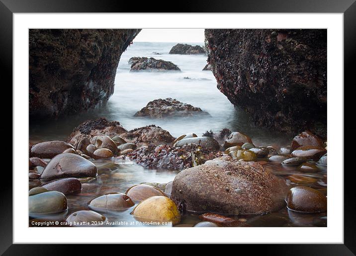 Shiny Pebbles Framed Mounted Print by craig beattie