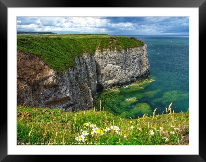 Flamborough Cliffs Framed Mounted Print by yvonne & paul carroll