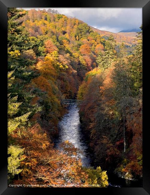 Autumn at Killiecrankie Gorge Framed Print by yvonne & paul carroll