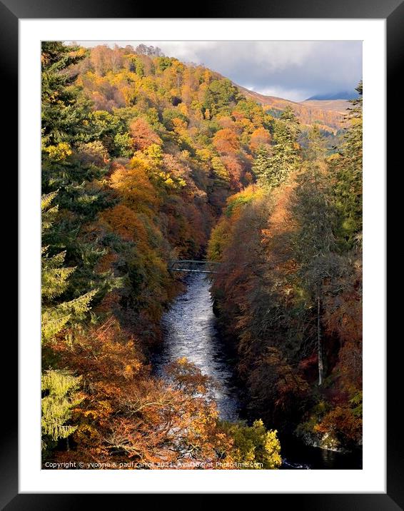 Autumn at Killiecrankie Gorge Framed Mounted Print by yvonne & paul carroll