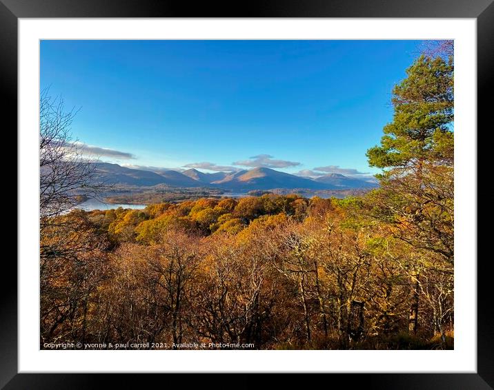 Loch Lomond looking from the summit of Inchcailloch Framed Mounted Print by yvonne & paul carroll