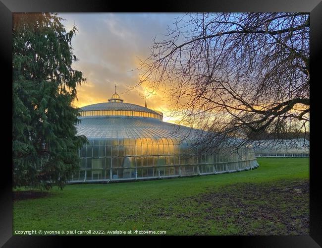 Late winter sun on the Kibble Palace, Glasgow Botanic Gardens Framed Print by yvonne & paul carroll
