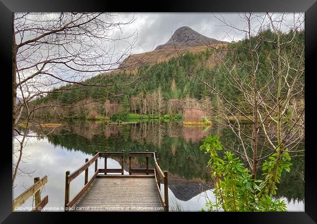 The Pap of Glencoe reflected in Glencoe Lochan Framed Print by yvonne & paul carroll