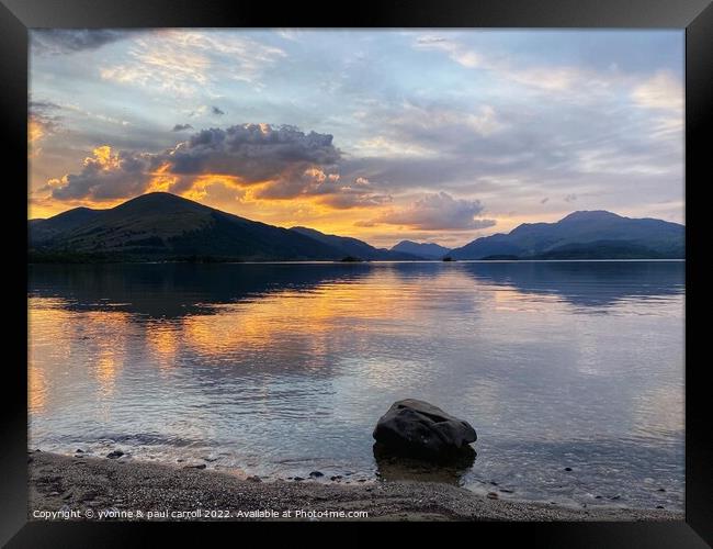 Sunset over Loch Lomond Framed Print by yvonne & paul carroll