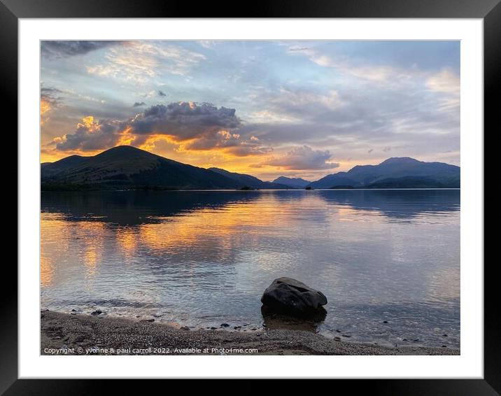 Sunset over Loch Lomond Framed Mounted Print by yvonne & paul carroll