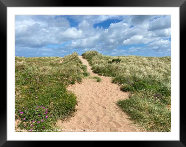 The dunes at Cheswick Sands, Northumberland Framed Mounted Print by yvonne & paul carroll
