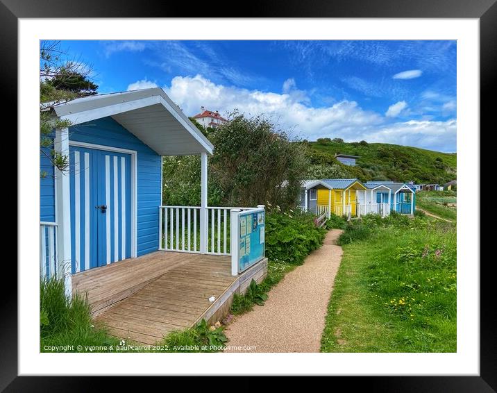 The beach huts at Coldingham Bay Framed Mounted Print by yvonne & paul carroll
