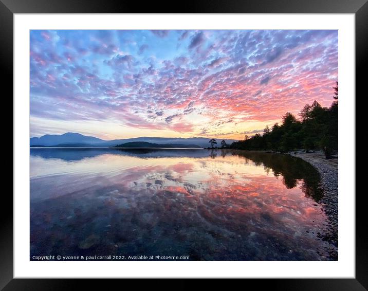 Serene Sunrise at Loch Lomond Framed Mounted Print by yvonne & paul carroll