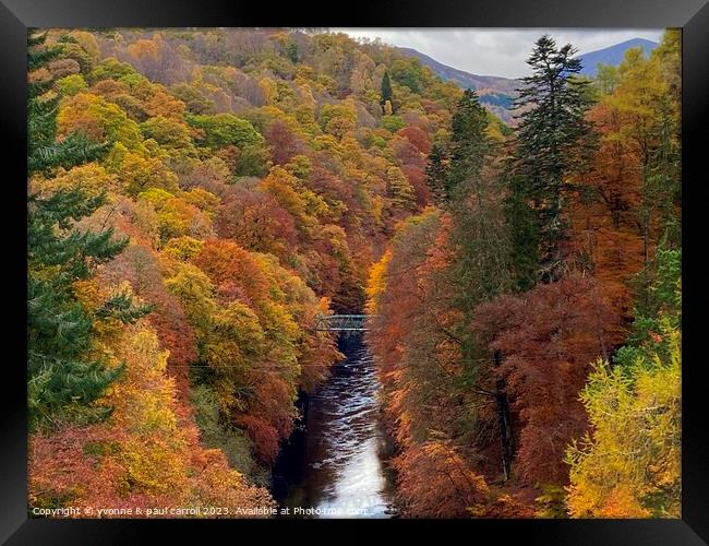 River Garry in Autumn Framed Print by yvonne & paul carroll