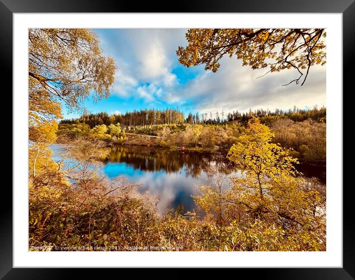 Loch Drunkie Autumn reflections Framed Mounted Print by yvonne & paul carroll