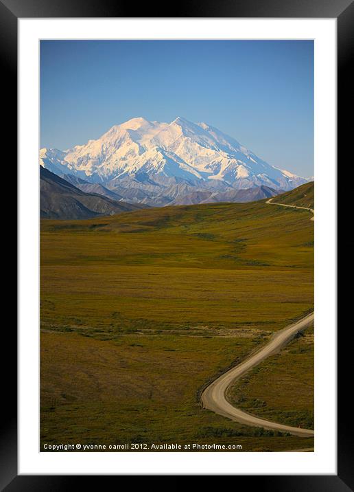 The road to McKinlay, Denali Framed Mounted Print by yvonne & paul carroll
