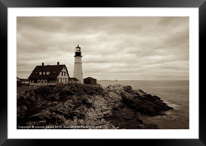 Portland lighthouse, Maine Framed Mounted Print by yvonne & paul carroll