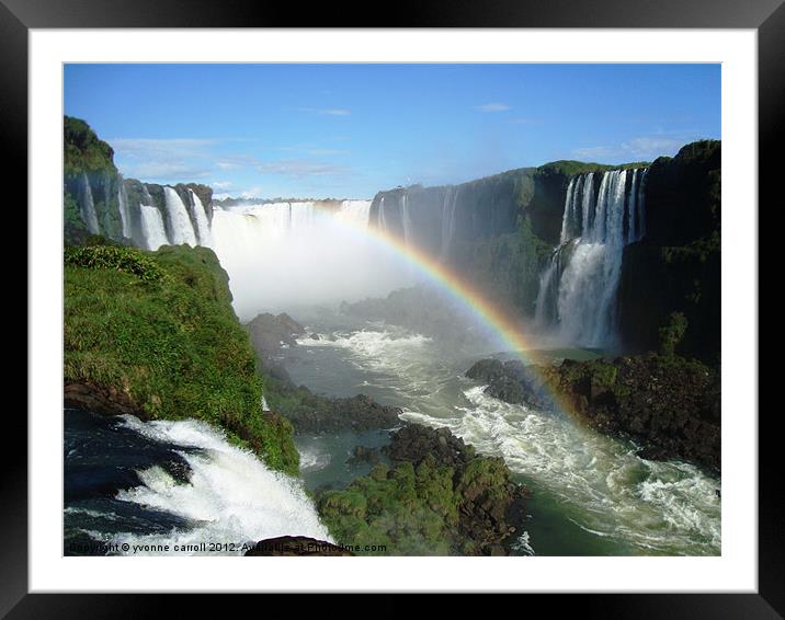 Iguassu Falls, Brazil Framed Mounted Print by yvonne & paul carroll