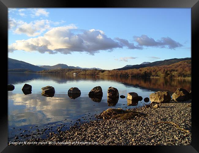 Stepping Stones, Loch Lomond Framed Print by yvonne & paul carroll
