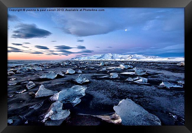 Iceberg beach just before sunrise Framed Print by yvonne & paul carroll