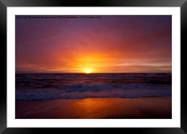 Sunrise on the beach Framed Mounted Print by yvonne & paul carroll