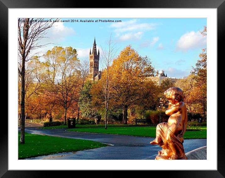 Kelvingrove Park looking towards Glasgow Universi Framed Mounted Print by yvonne & paul carroll