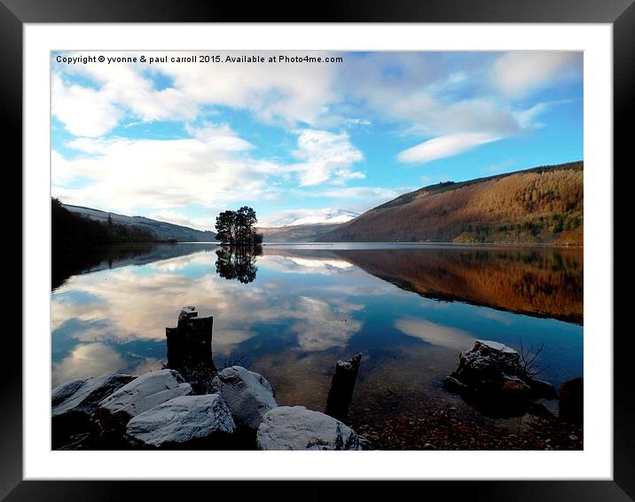  Winter reflections, Loch Tay Framed Mounted Print by yvonne & paul carroll