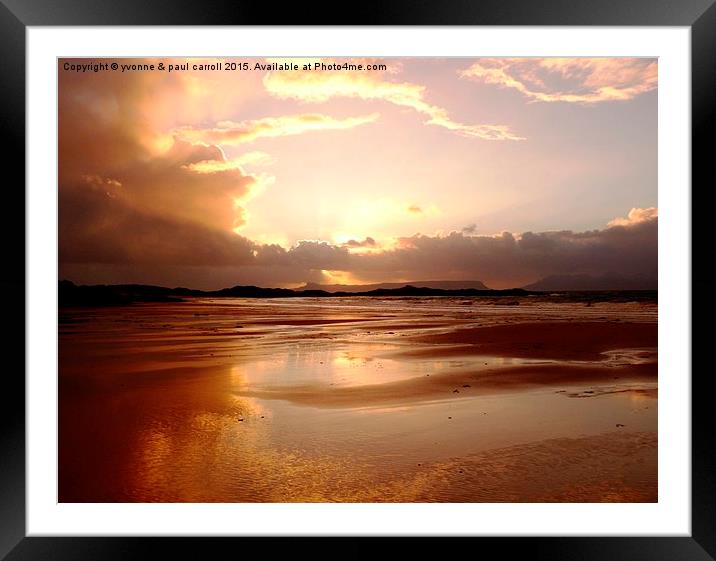  Camusadarrach Sunset Framed Mounted Print by yvonne & paul carroll
