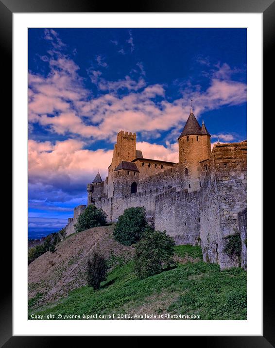 Carcassonne walled city Framed Mounted Print by yvonne & paul carroll