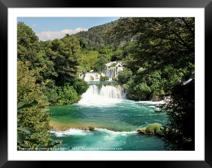 Krka waterfalls, Croatia Framed Mounted Print by yvonne & paul carroll