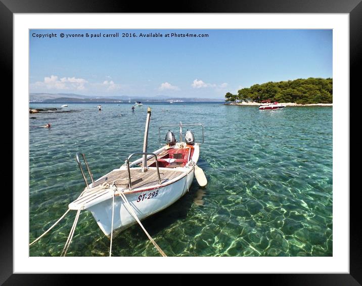Gin clear waters of the Blue Lagoon near Split Framed Mounted Print by yvonne & paul carroll