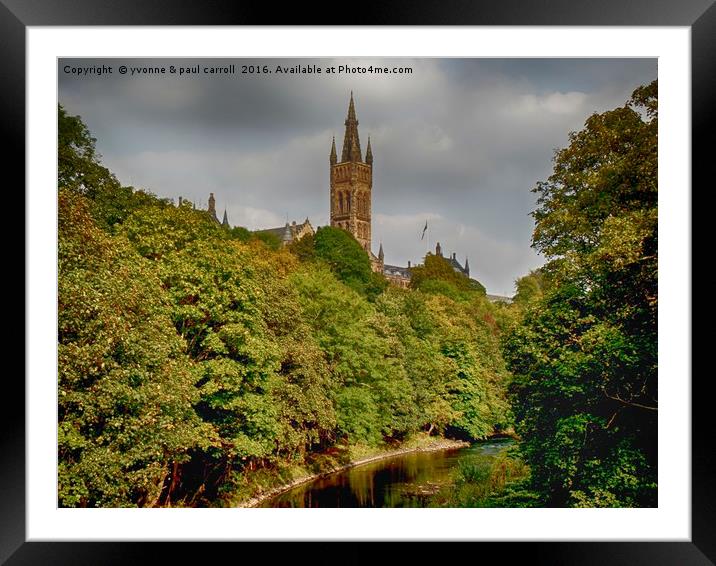 Glasgow University from the River Kelvin Framed Mounted Print by yvonne & paul carroll