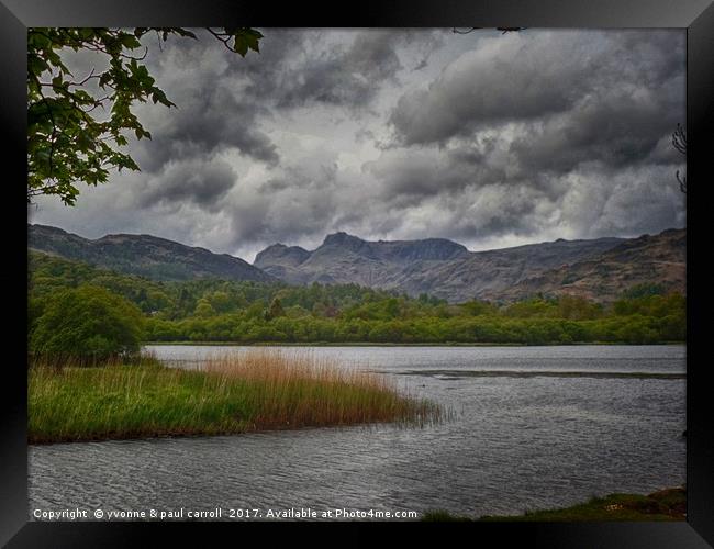 Elterwater with Langdales Framed Print by yvonne & paul carroll