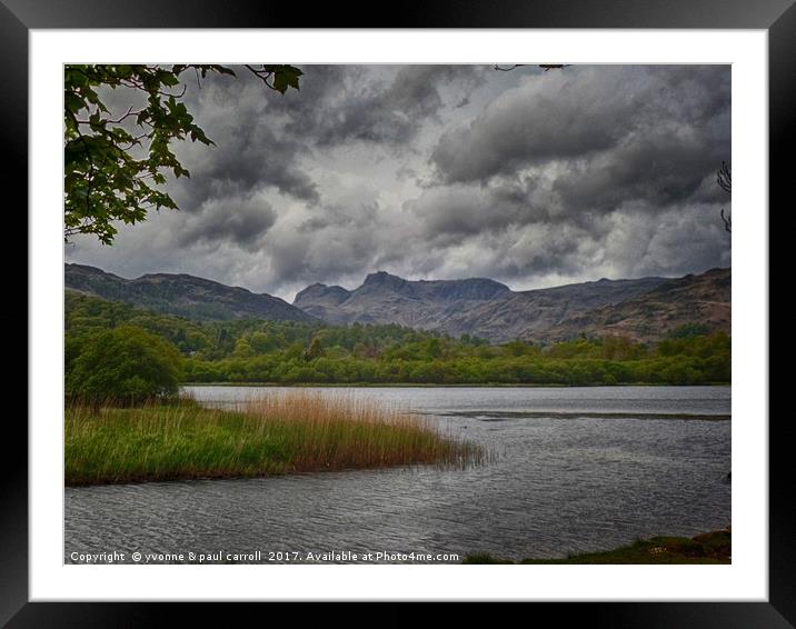 Elterwater with Langdales Framed Mounted Print by yvonne & paul carroll