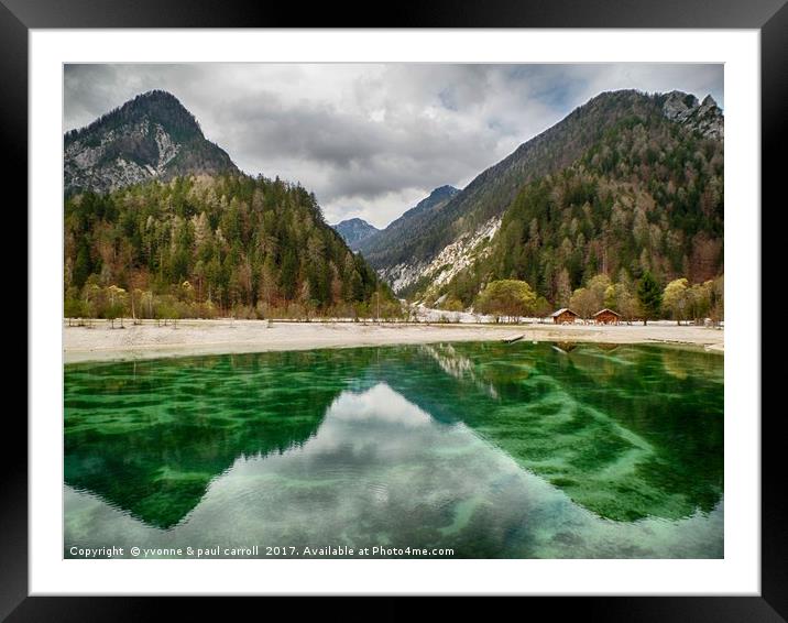 Jasna Lake, Slovenia Framed Mounted Print by yvonne & paul carroll