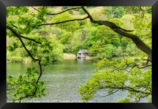 Boathouse on Rydal Water Framed Print by yvonne & paul carroll