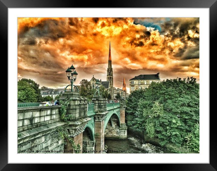 Kelvinbridge sunset, Glasgow Framed Mounted Print by yvonne & paul carroll